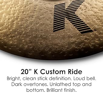 ZILDJIAN ジルジャン Kカスタム ライド20\" ブリリアント Zildjian K Custom 20-Inch Ride Cymbal Brilliant : Amazon.ca